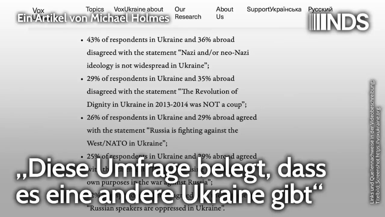 „Diese Umfrage belegt, dass es eine andere Ukraine gibt“ | Michael Holmes | NDS-Podcast