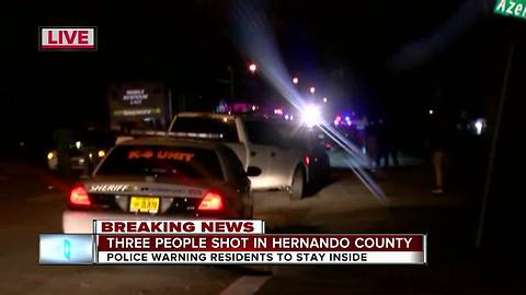Deputies search for suspect after two people shot in Brooksville