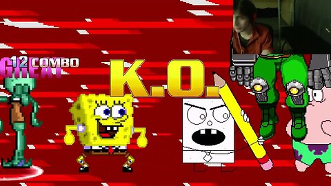 SpongeBob SquarePants Characters (SpongeBob, Squidward, And DoodleBob) VS Baby Commando In A Battle