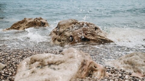 Beach on a rainy day