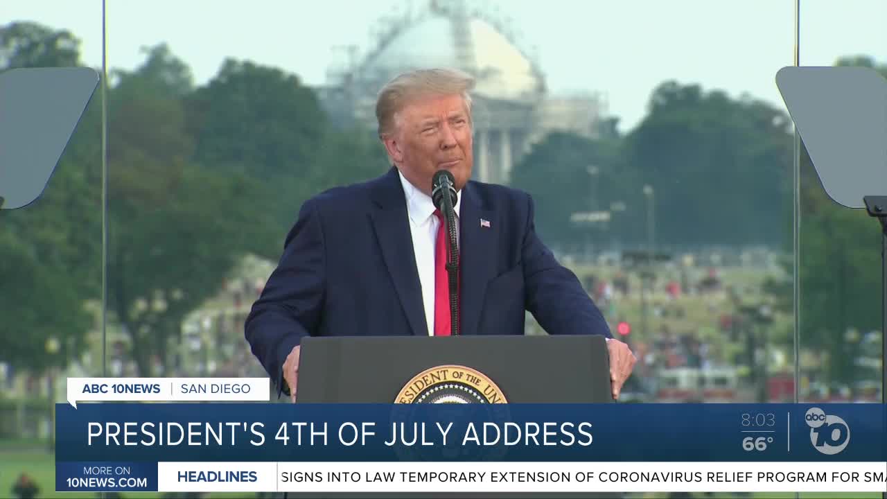 President Trumps addresses July 4 crowd