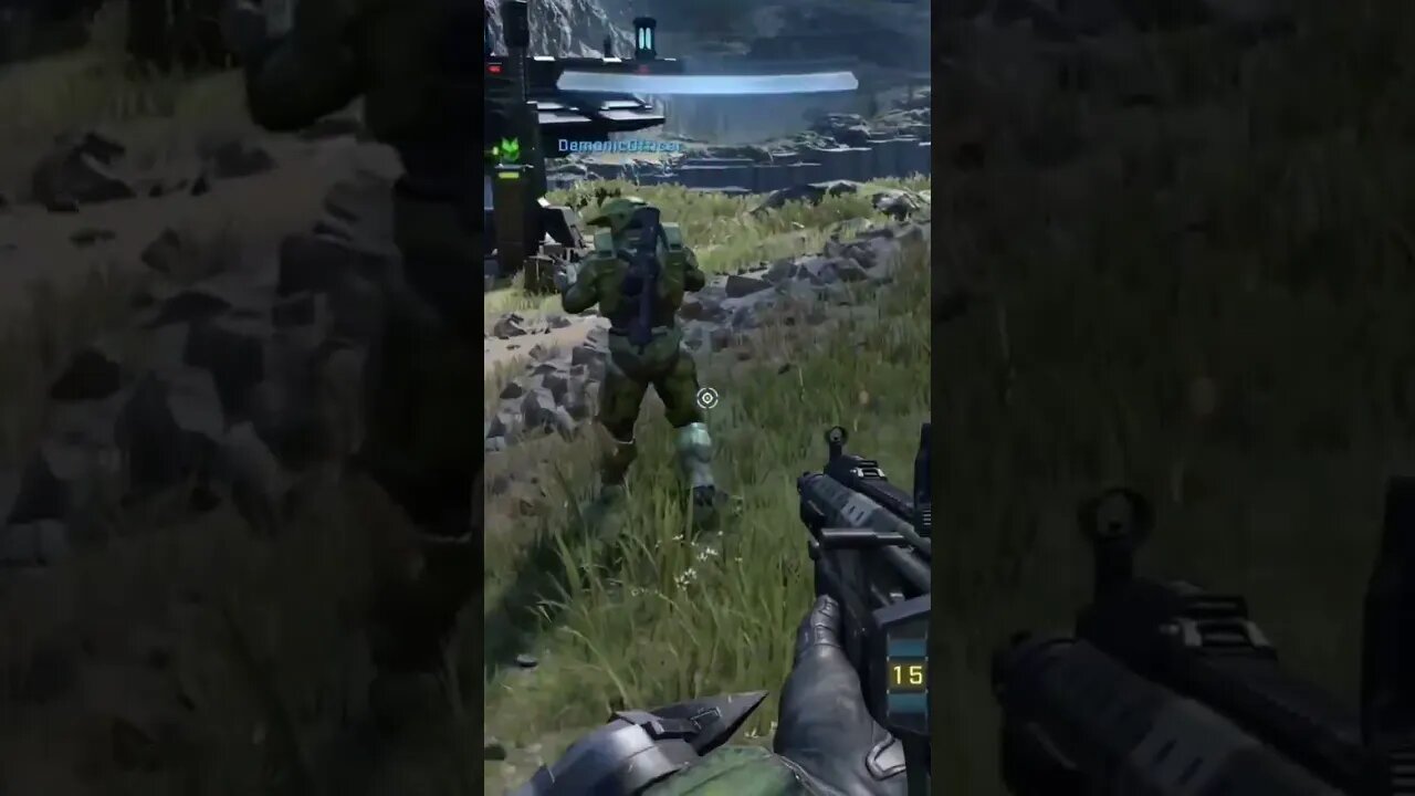 Halo Infinite: sliding around holding the invisible tank gun. lol