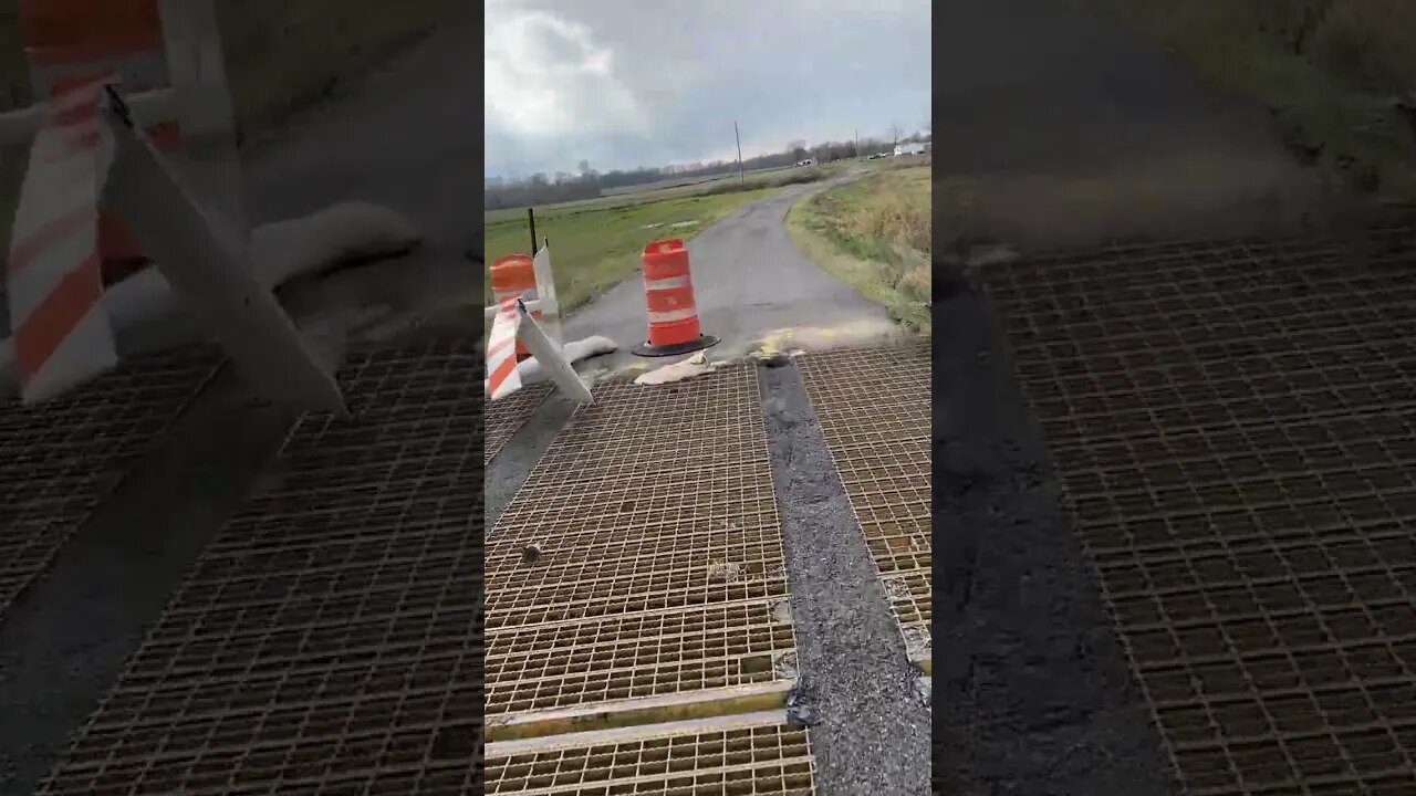 Biker Ignores Road Closed