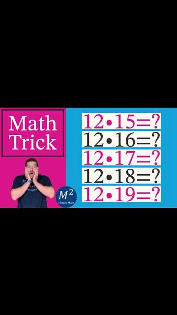 Multiply by 12 Math FAST! 12 times 15 through 19 | Minute Math Tricks - Part 59 #shorts