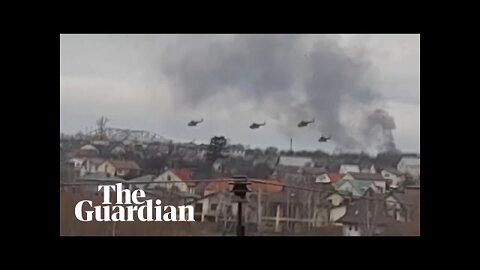 Footage shows Russian helicopters engaging with forces in Ukraine