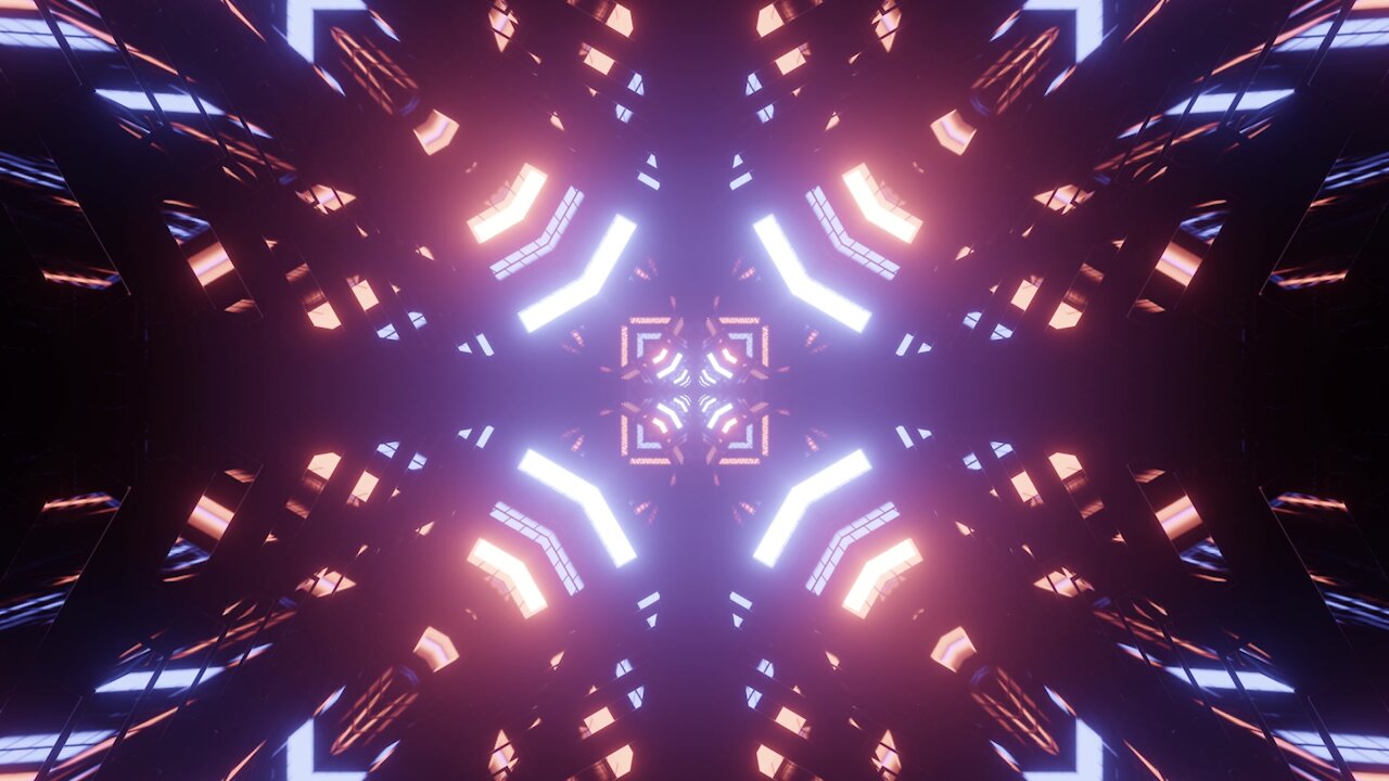 FREE background video vj loop | cool reflection glass tunnel