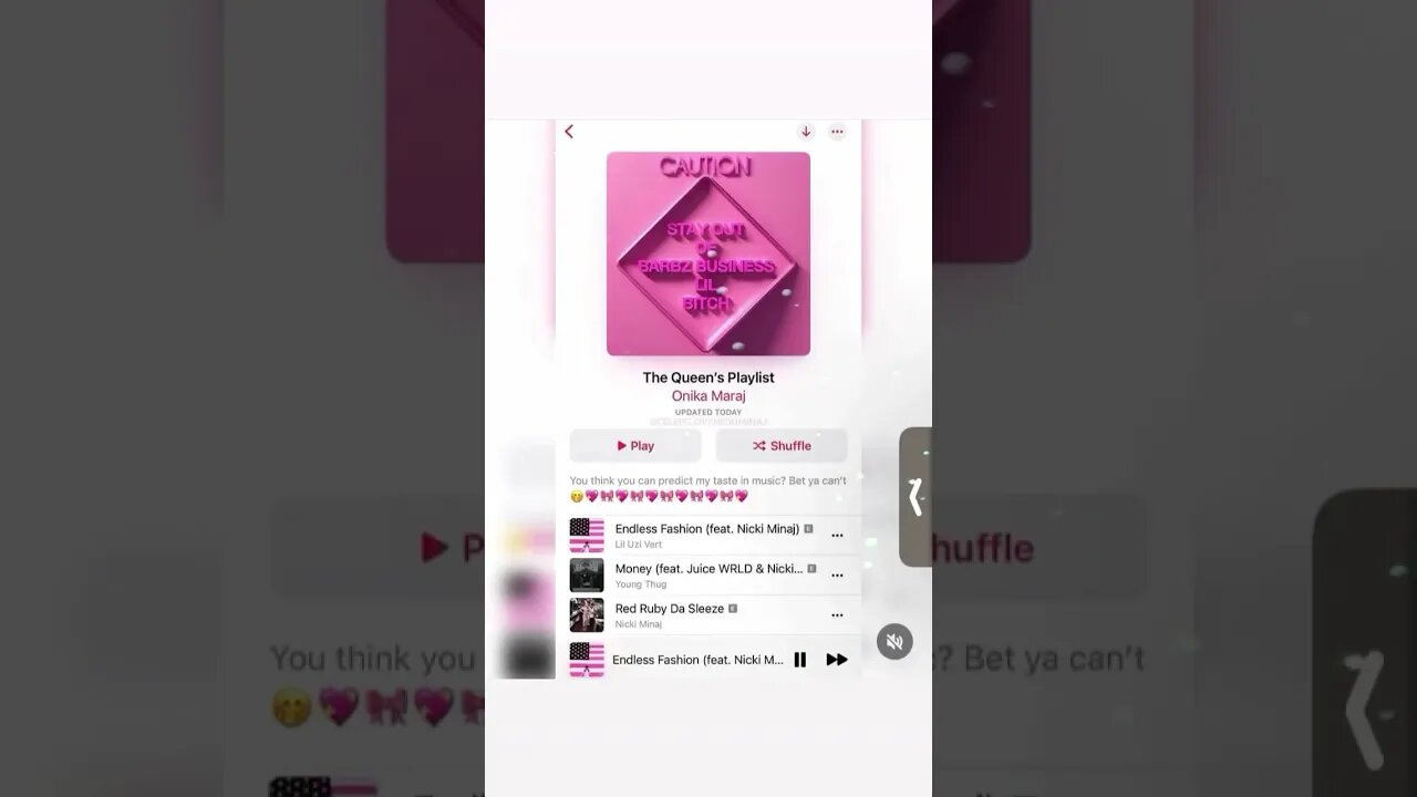#nickiminaj playlist is now live on Apple Music ! Are you tuned in ?