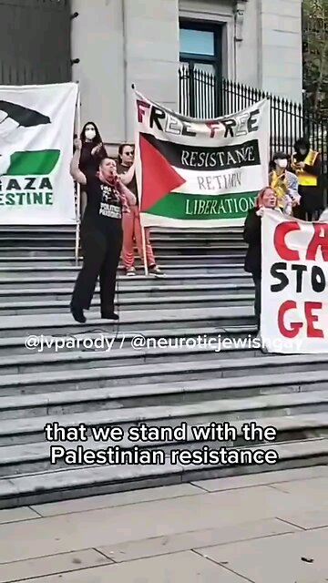 She's yelling it real loud so it must all be true! Freaks For Palestine!