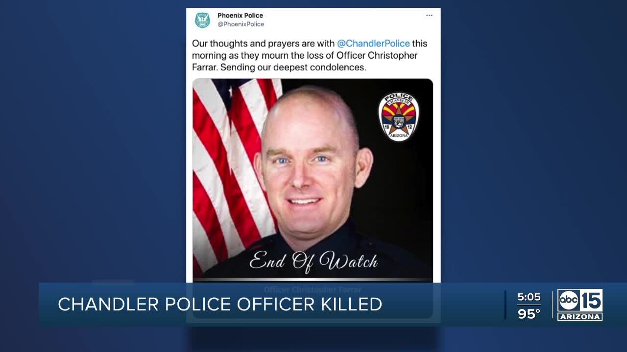 Community responds after a Chandler officer was killed while responding to a pursuit call