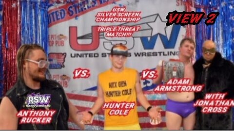 USW SILVER SCREEN CHAMPIONSHIP TRIPLE THREAT MATCH!!! RUCKER vs. COLE vs. ARMSTRONG!!! (VIEW 2)