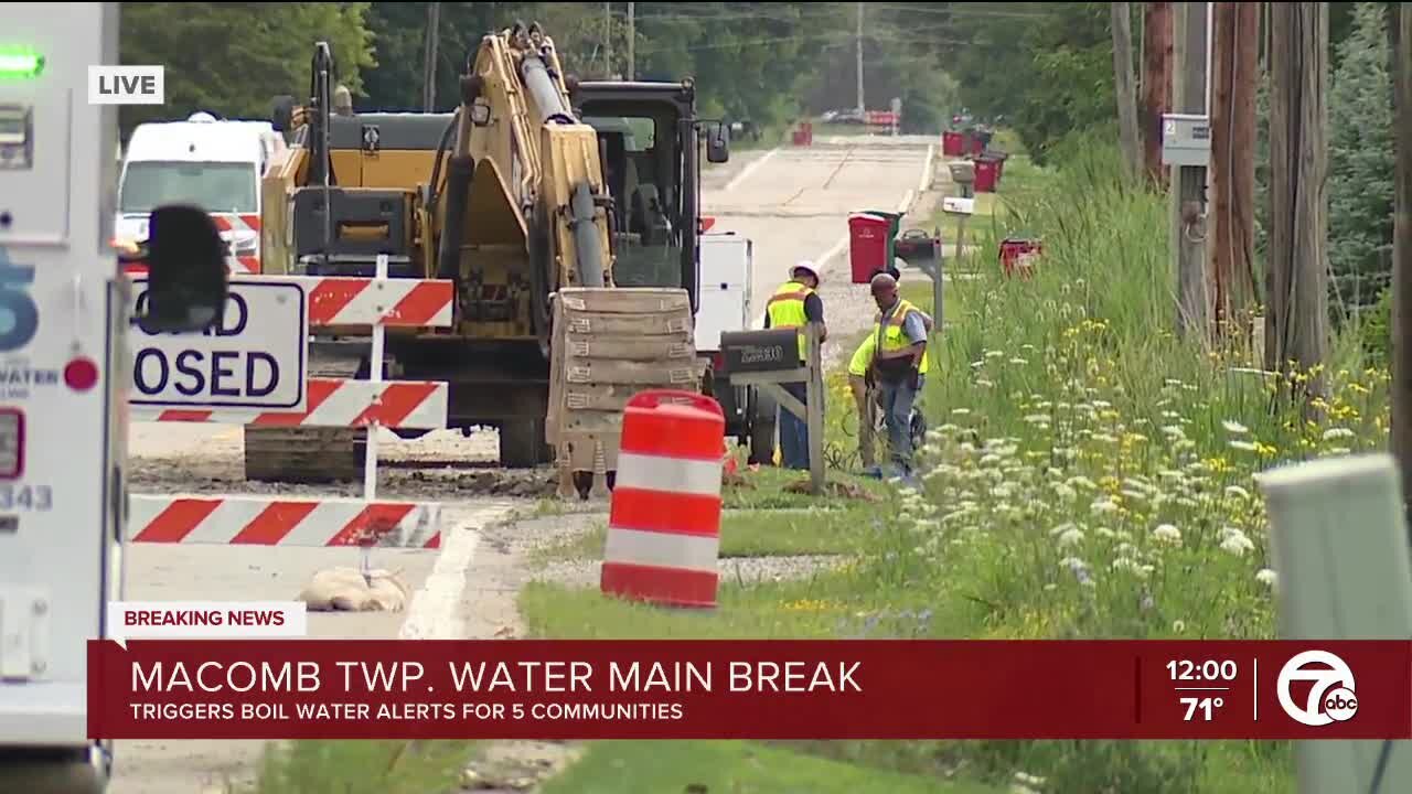 Five communities under boil water advisories after water main break