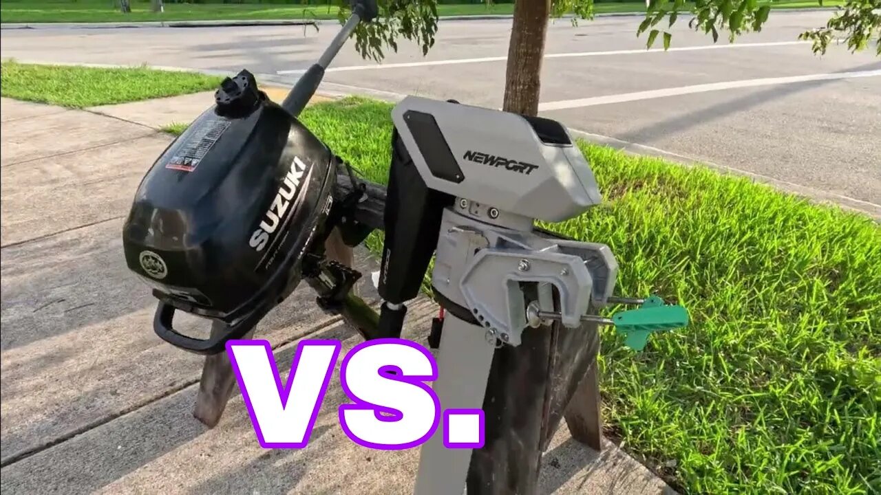 Future Of Boating Electric vs Gas Newport 3hp Electric vs Suzuki 2.5 Outboard