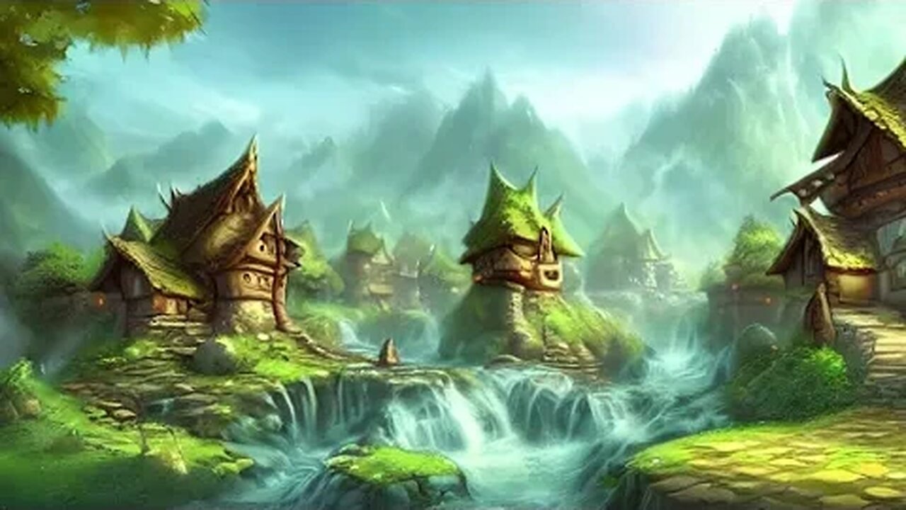 MEDIEVAL Dream Music with Soothing Water Ambience - Rivercrest Village ★927