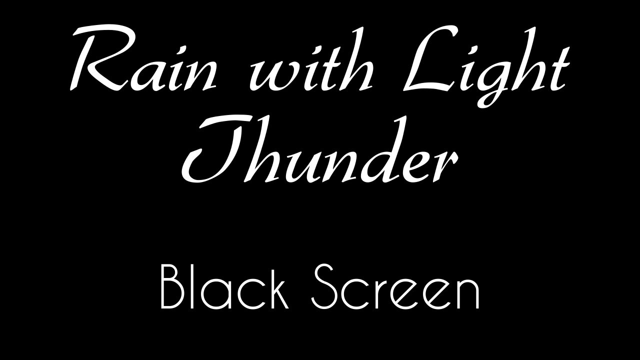 Rain with Light Thunder | Uninterrupted for 8 Hours | Black Screen