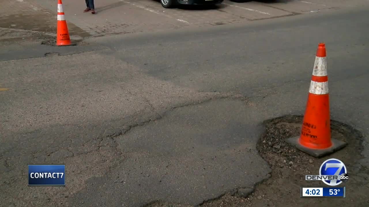 No man's land: Cities at odds over who should fix massive pothole on S. Platte River Dr.