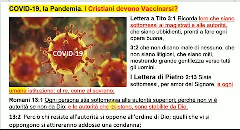 ⛔ (NEW ) COVID-19, la Pandemia. I Cristiani devono Vaccinarsi? è come devono comportarsi?