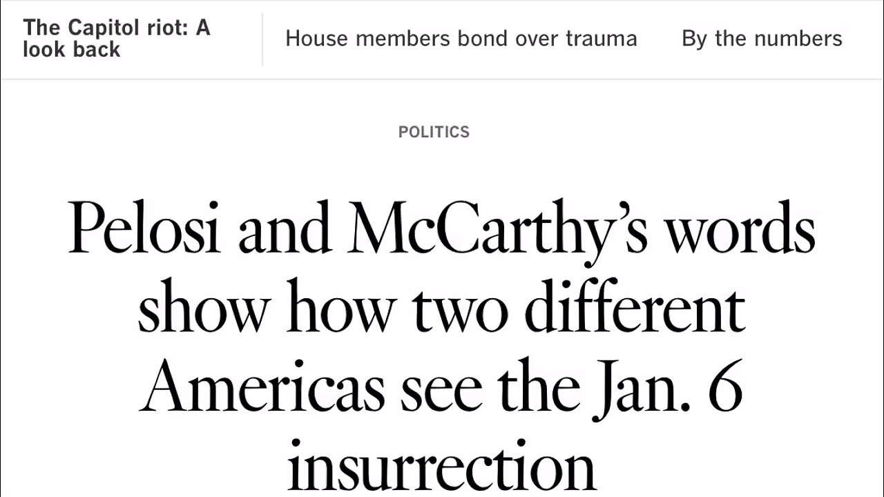 Leader McCarthy & Nancy Pelosi speak in unison about shared opinions on Jan 6th ‘riots’.