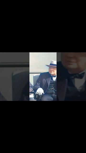 Roosevelt and Churchill in Quebec conference 1945. colorized by AI technology.