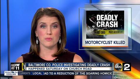 Baltimore Co. Police investigating Deadly Crash