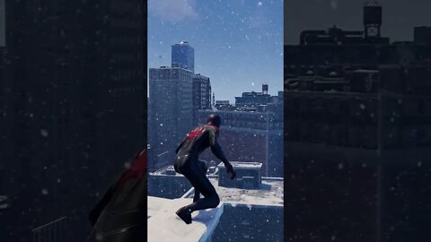 Heavy Snow in New York | Spiderman Miles Morales PC #shorts