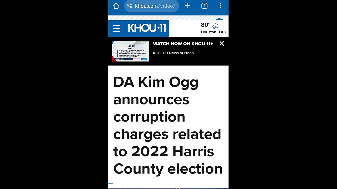 HARRIS COUNTY, Texas. Kim Ogg and Texas Rangers on criminal corruption charges due to election