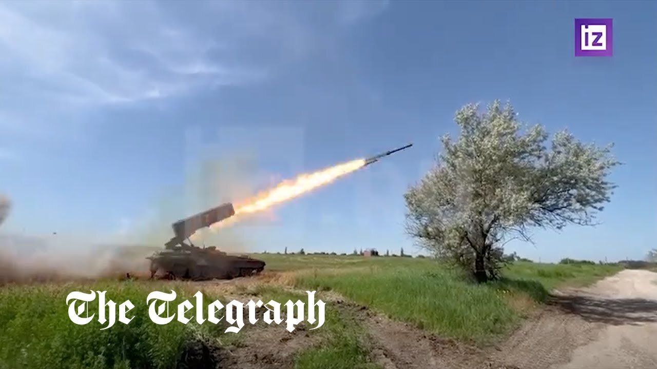 Russian troops run for their lives just seconds after launching rocket attack