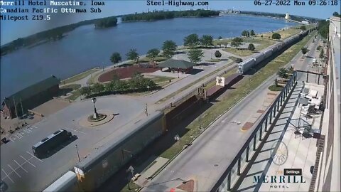 SB CP260 Manifest with LTEX 802 Ex Amtrak P40 at Muscatine, IA on June 27, 2022 # Steel Highway #