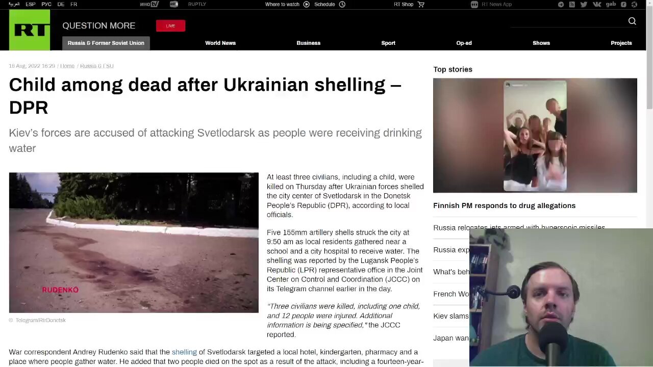 Ukraine indiscriminately shelled a civilian area where people gather water