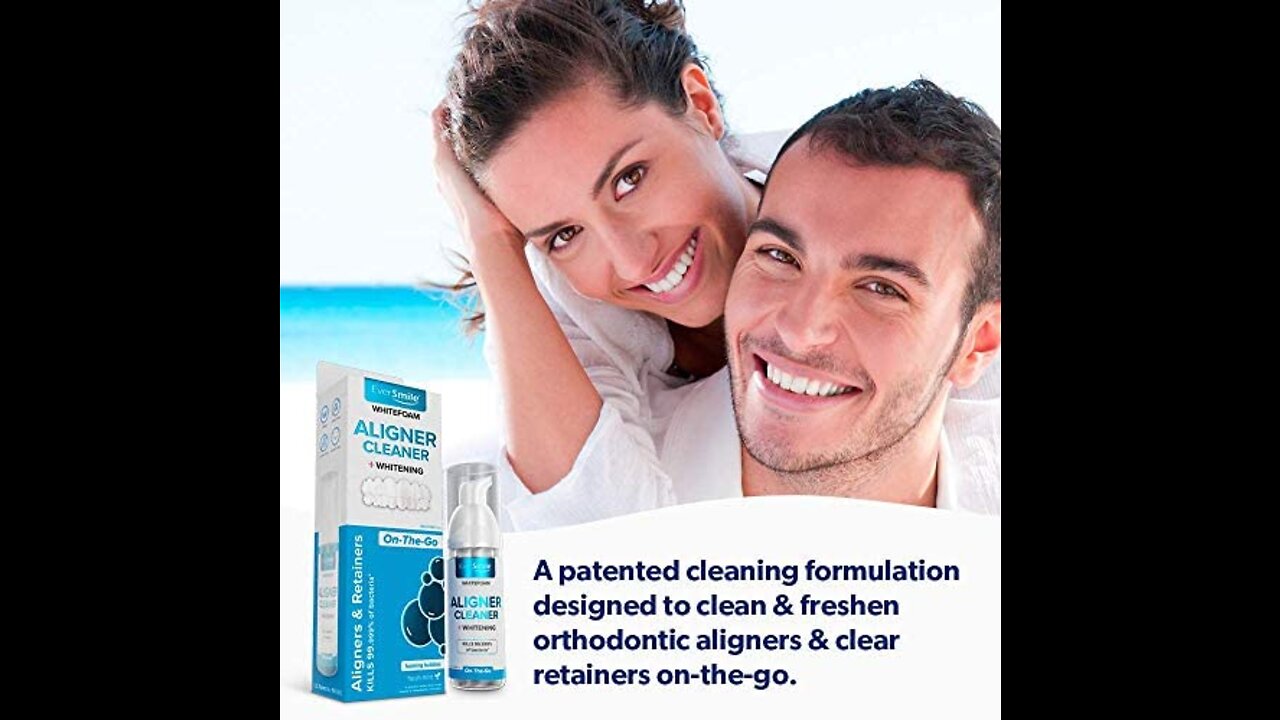 Amazing EverSmile WhiteFoam On-The-Go Clear Retainer Cleaner for Invisalign,Dentures,ClearCorre...