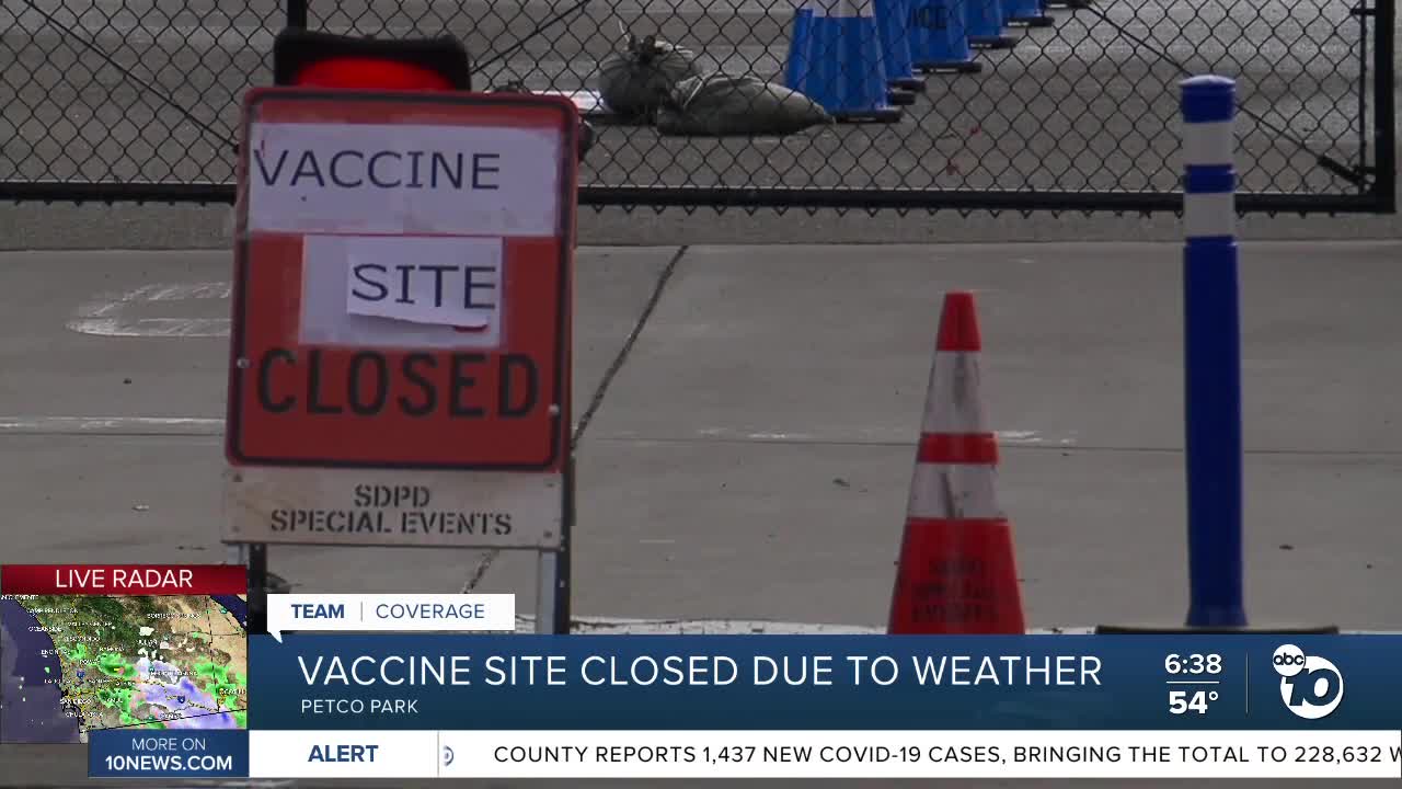 Inclement weather forces closure of vaccine 'super station'