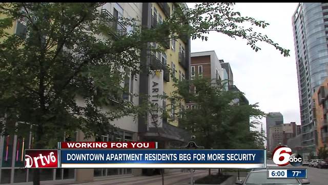 Downtown Indy apartment residents beg for more security