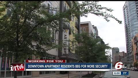 Downtown Indy apartment residents beg for more security