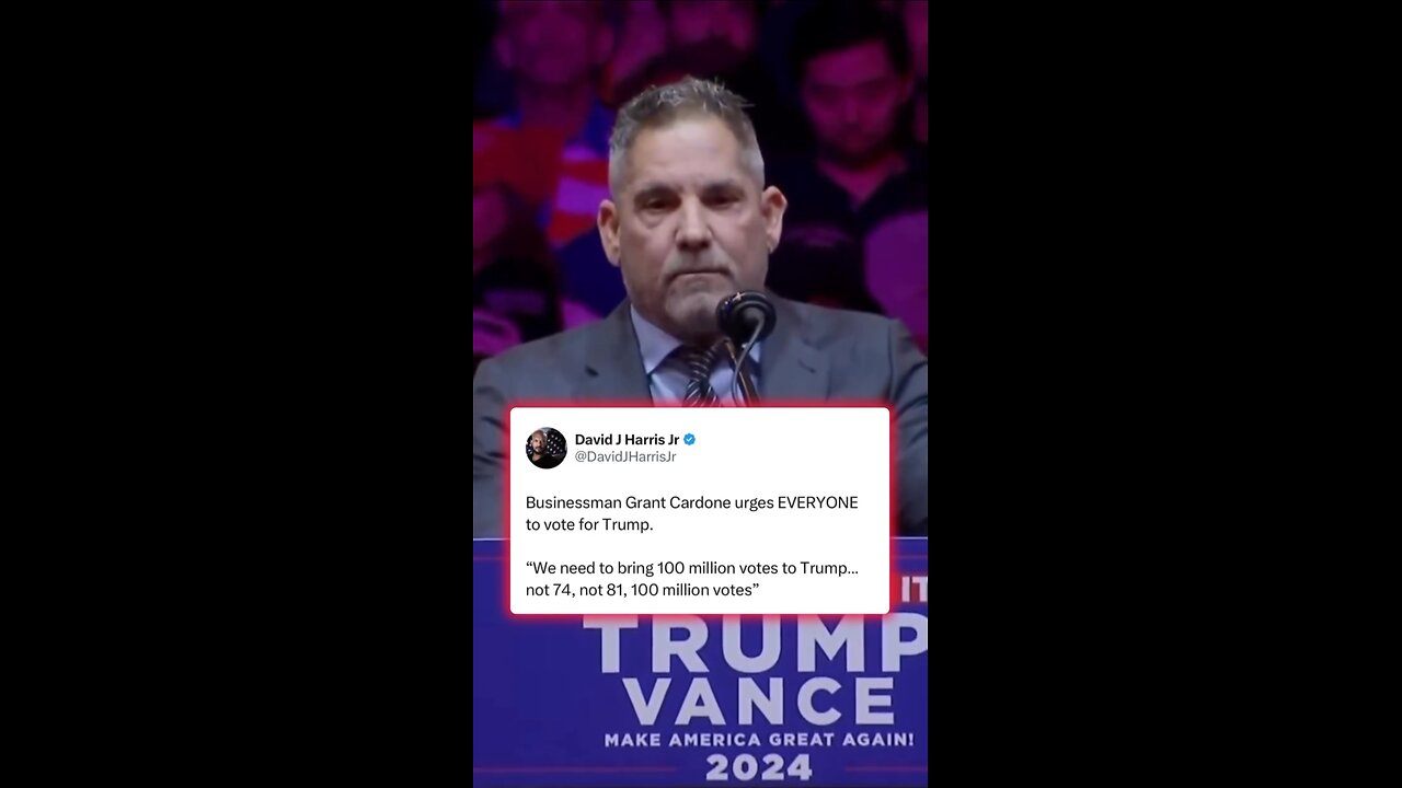 Business Grant Cardone Urged Everyone To Vote For Trump (CC)