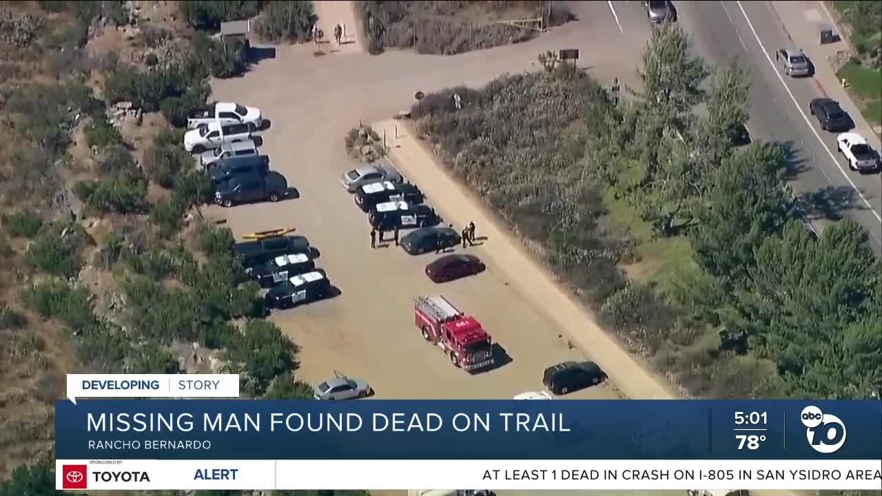 Missing elderly hiker found dead at Lake Hodges Trail near Rancho Bernardo