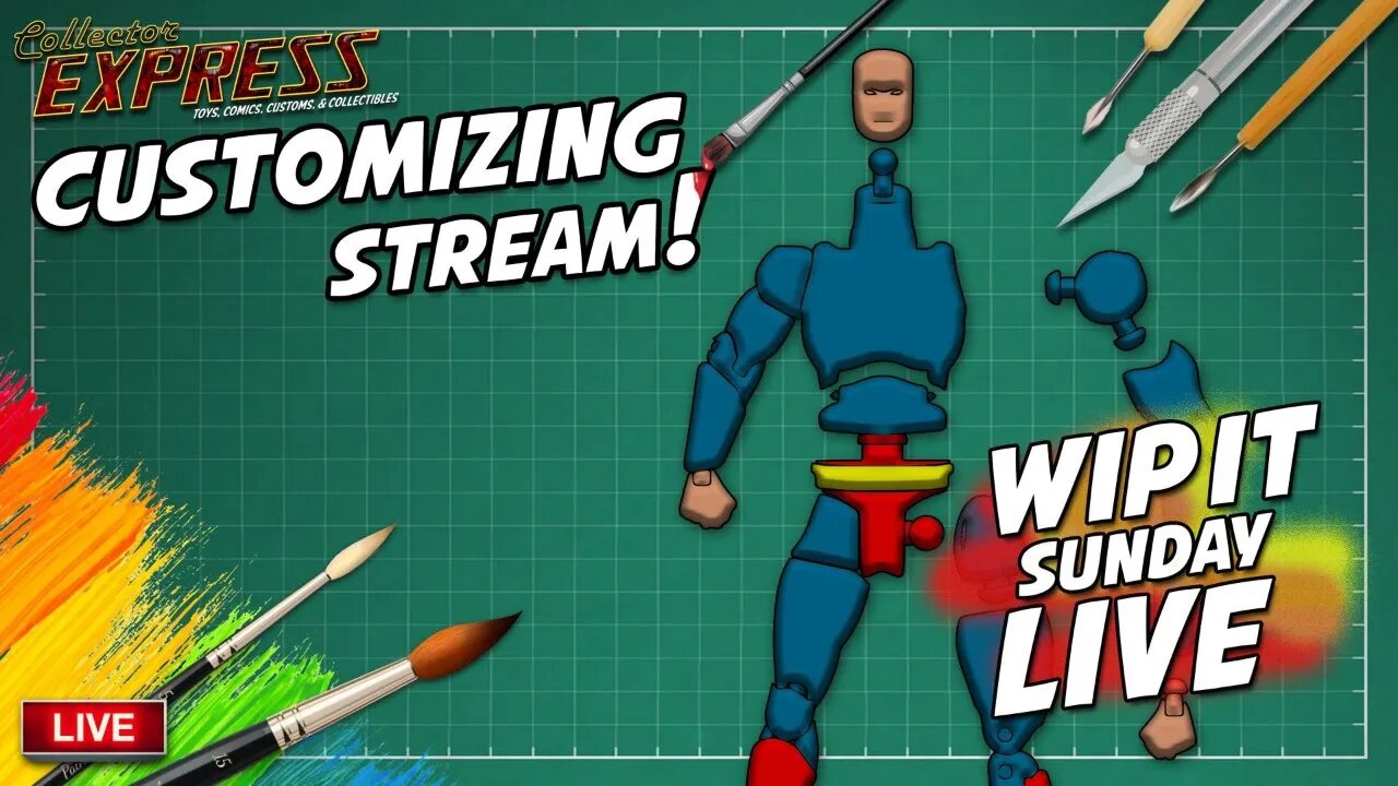 Customizing Action Figures - WIP IT Sunday Live - Episode #36 - Painting, Sculpting, and More!