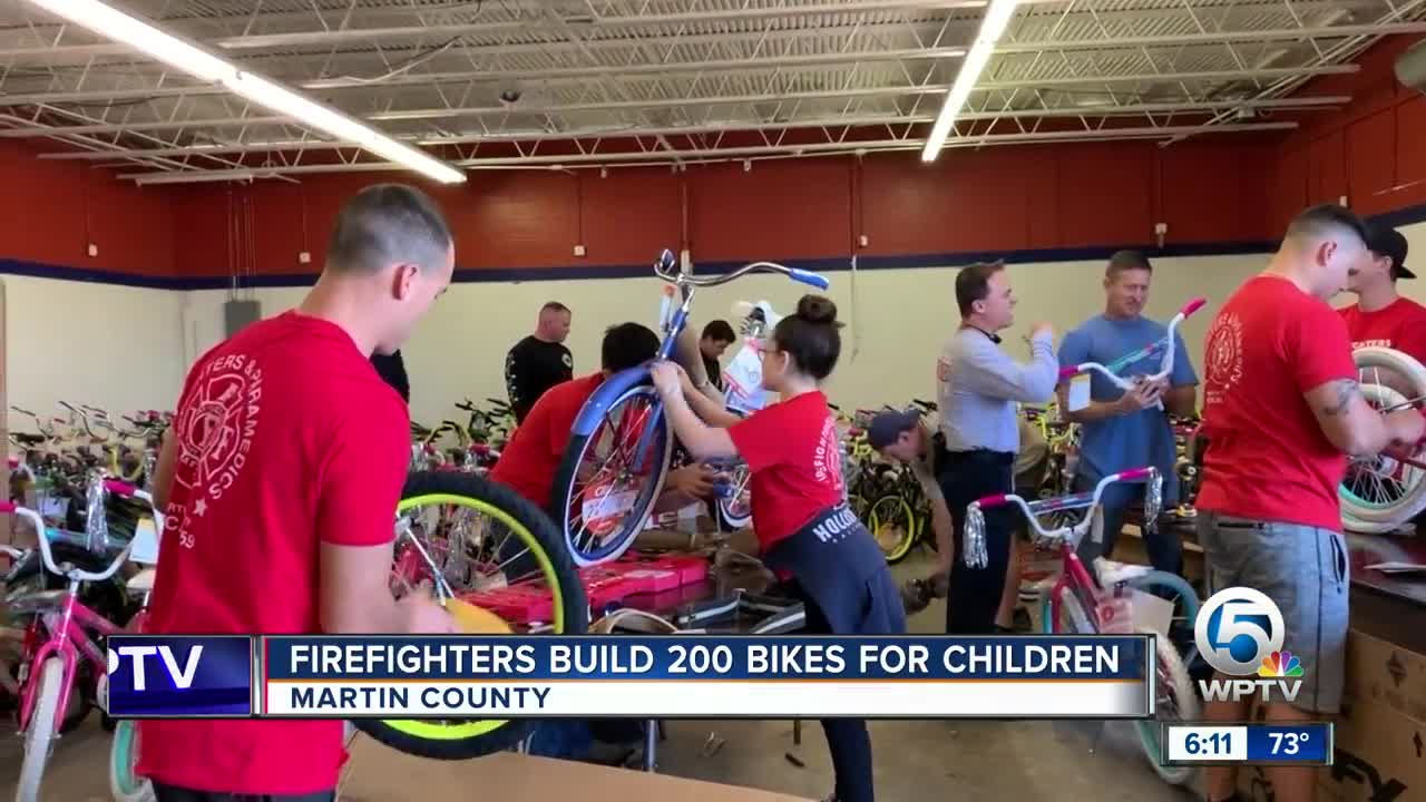 Firefighters build 200 bikes for area children