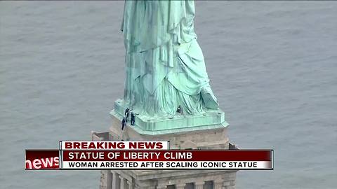 Woman arrested after climbing up the Statue of Liberty on 4th of July