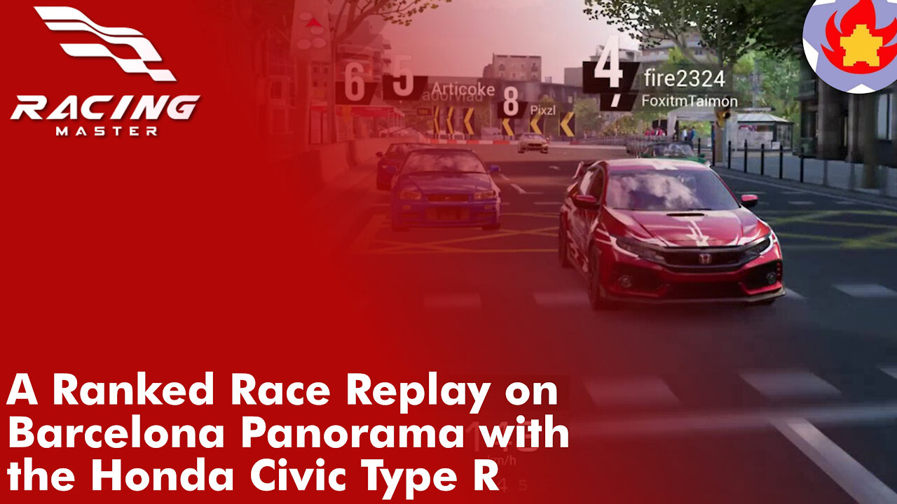 A Ranked Race Replay on Barcelona Panorama with the Honda Civic Type R | Racing Master