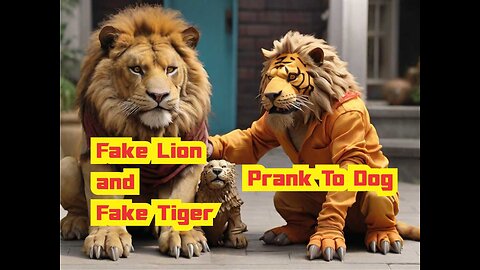 Troll Prank Dog Funny & fake Lion and Fake Tiger Prank To dog & Huge Box Prank to dog