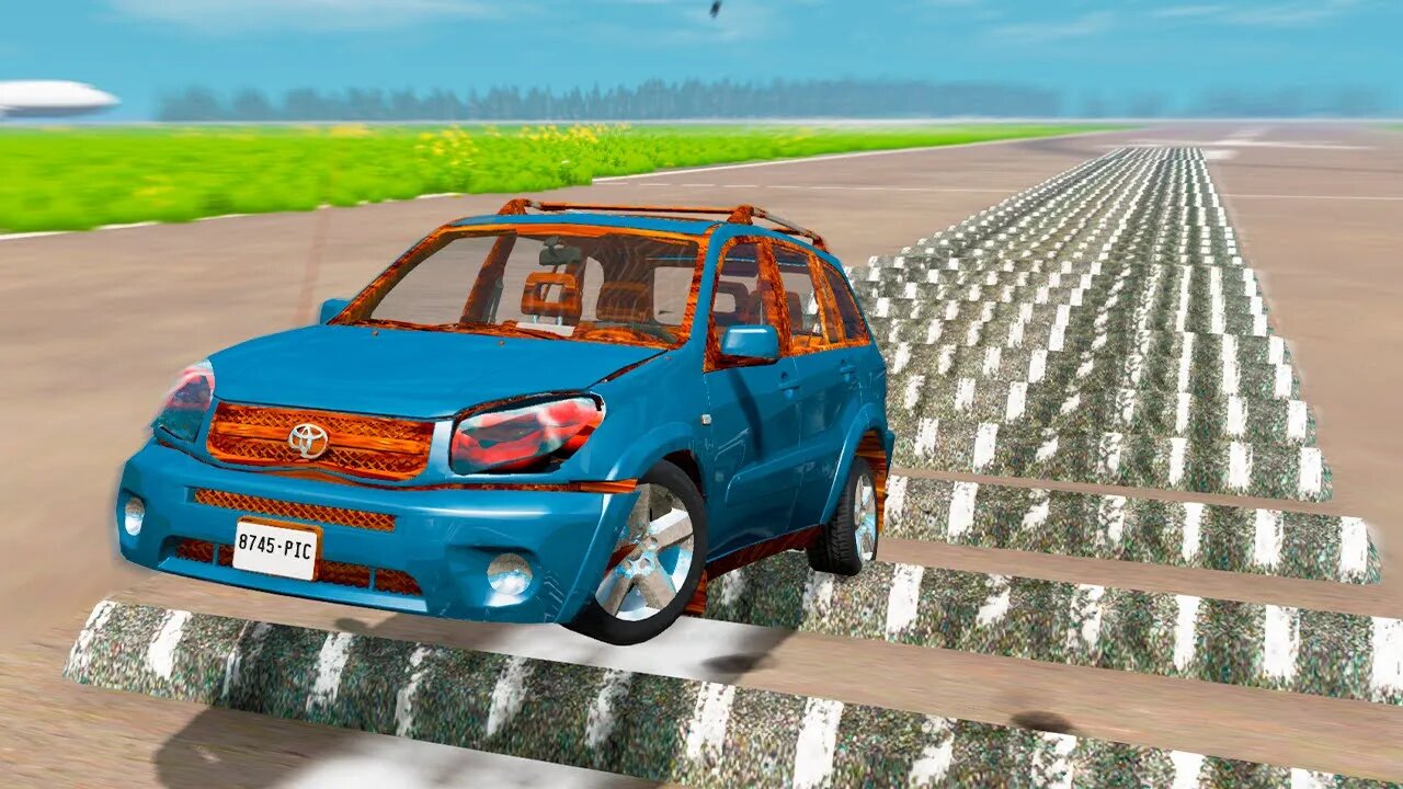 Toyota Rav 4 vs 100 Speed Bumps – BeamNG.Drive