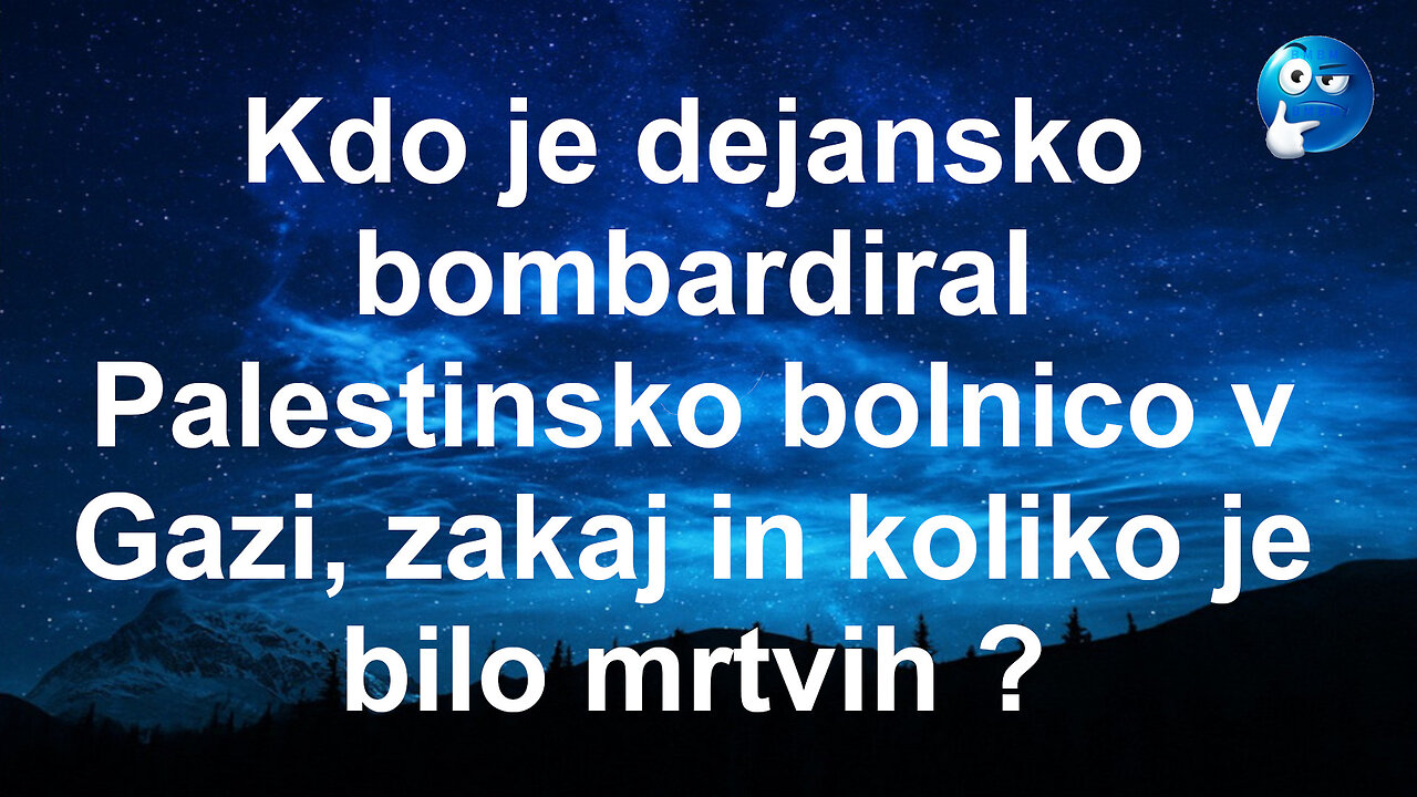 Kdo je dejansko bombardiral Palestinsko bolnico v Gazi, zakaj in koliko je mrtvih