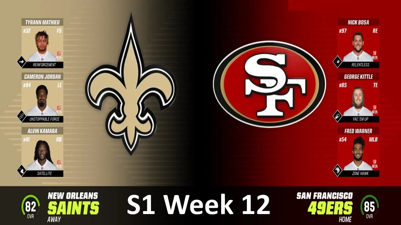 Madden Nfl 23 49ers Vs Saints Simulation Franchise S1 W12