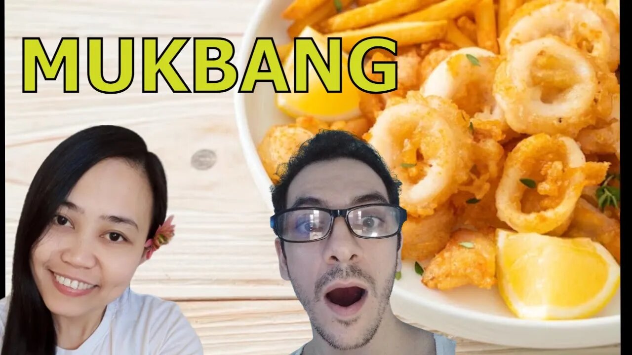 French Fries,Fried Squid Calamari and Pineapple Mukbang