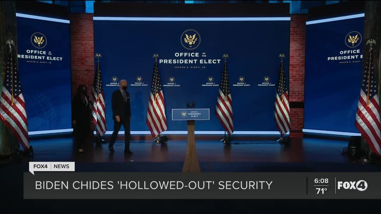 Biden says security agencies hollowed out