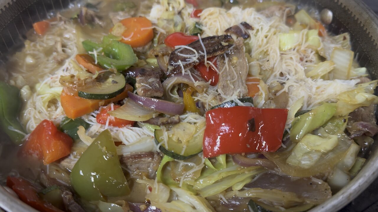 Filipino Angel Hair Pancit With Chef