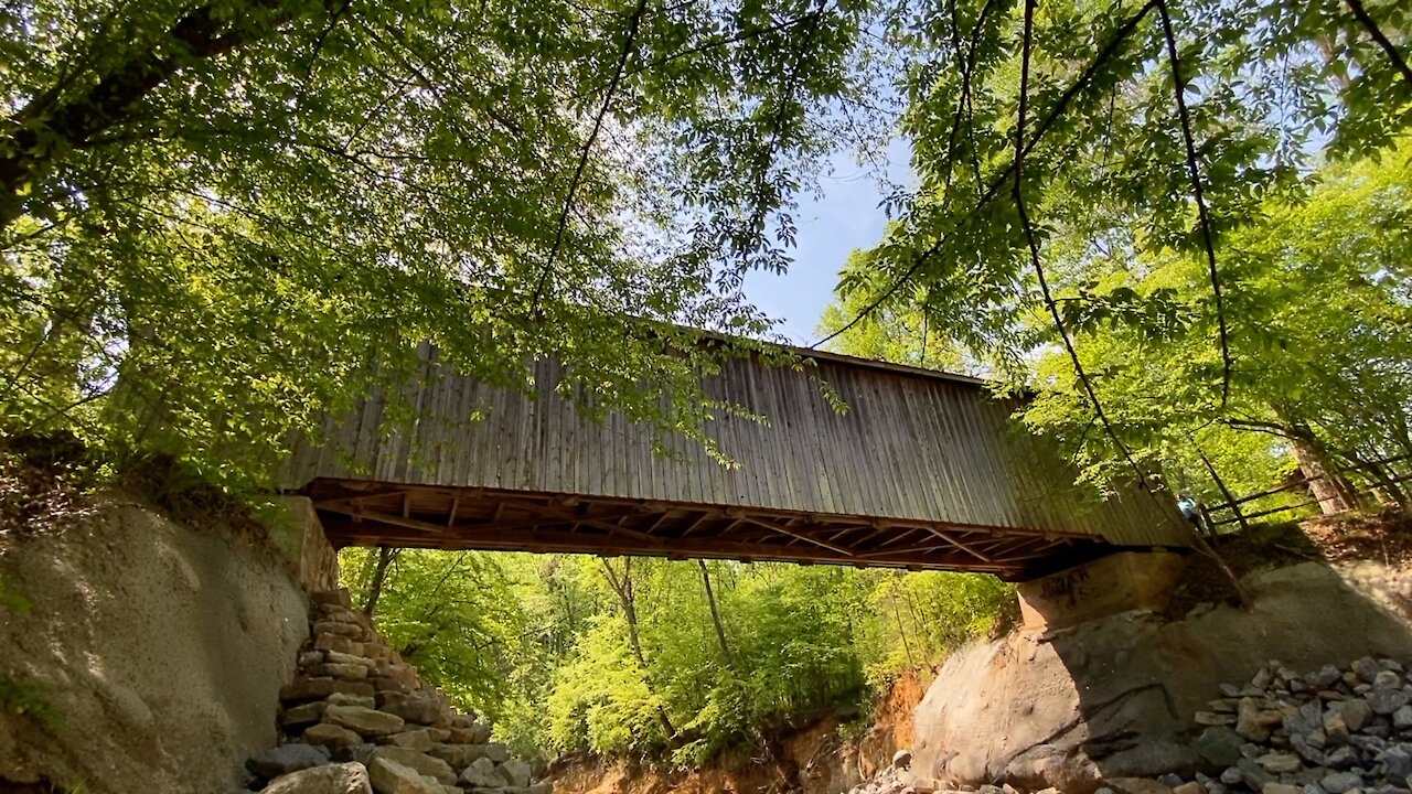 Walking around Bunker Hill Covered Bridge, NC