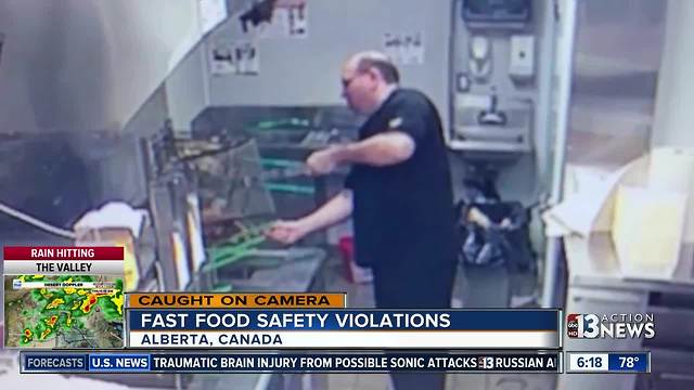 Carl's Jr. employee's disgusting behavior caught on camera