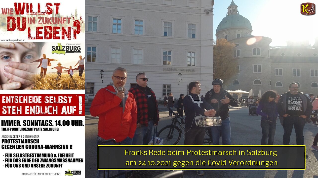 Franks Rede beim Protestmarsch in Salzburg am 24.10.2021 gegen die Covid Verordnungen