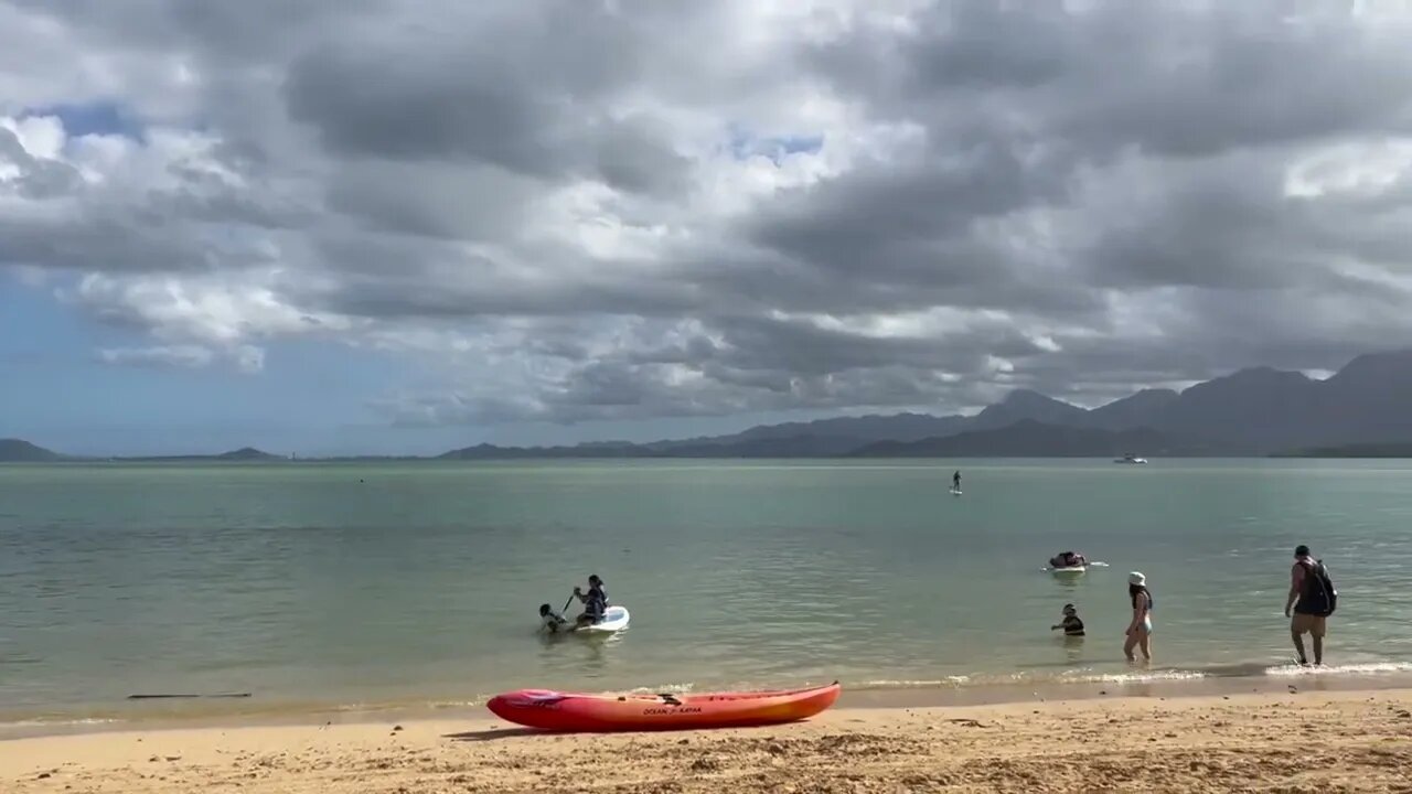 Kualoa Ranch private beach Hawaii.