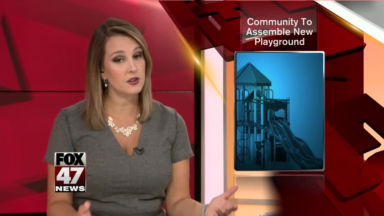 Community holds build event to help put up new playground equipment